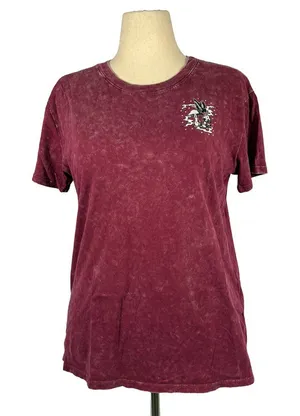 Empyre Zumiez T Shirt | Red Acid Wash Short Sleeve Tee Shirt thumbnail 1