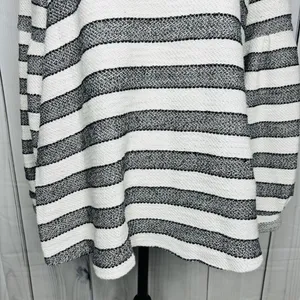 Style & Co Sweater Size L Black White Striped Long Sleeve Woven Knit thumbnail 3