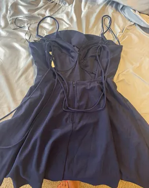 Navy Blue Dillard's Homecoming Dress thumbnail 1
