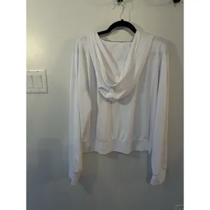 PrAna Eileen Long Sleeve Crop Hoodie Womens XL Stretch Lightweight Pocket White thumbnail 2