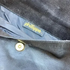 phillippe vintage leather‎ envelope clutch​​ Black thumbnail 4