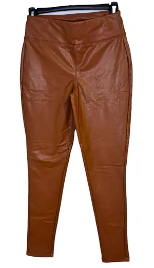 GB Gianni Bini Brown Faux Leather High-Waist Leggings Size Small NWT thumbnail 1