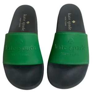 Kate Spade New York Sunny Green Black Logo Slide Sandals Womens Size 6B euc thumbnail 1