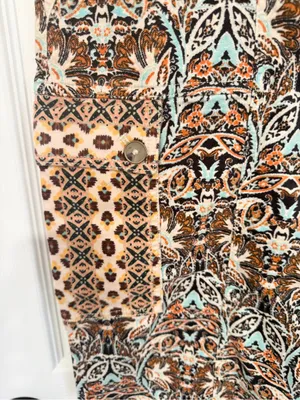 Anthropologie Paisley Corduroy Barrel Pants Size 14 Cotton Artsy Boho Cropped thumbnail 5