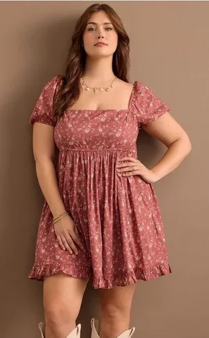 Arula Kate Cotton Floral Mini Dress SO Cute NWT 1X thumbnail 1
