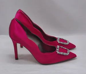 Sam Edelman Womens Pumps Sz 7.5 Pink Satin Rhinestone Heels Formal Wedding Party thumbnail 1