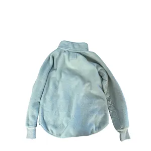 Abercrombie Fitch Fleece Pullover Quilted Snap Neck Mock Neck Light Green Size S thumbnail 2