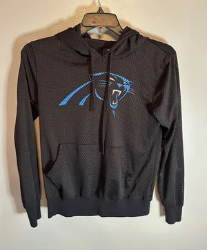 NFL Team‎ Apparel Women's Large Mesh Carolina Panthers Hoodie thumbnail 1