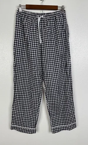 The Cat's Pajamas Womens Navy Blue Gingham Cotton Pajama Sleep Pants Small thumbnail 1