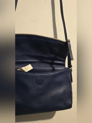 kate spade navy pebbled leather zipper wallet with gold hardware thumbnail 8