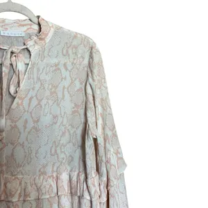 KARLIE Tiered Flutter Tunic Dress Womens Medium Multicolor Print Fairy Gauze thumbnail 3