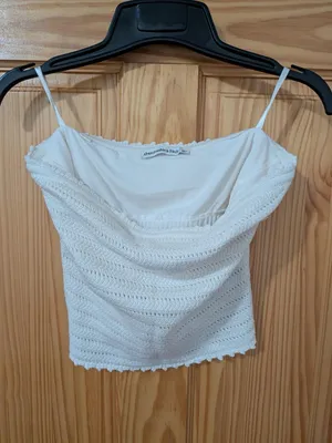 Abercrombie & Fitch Cream Crochet Knit Tube Top Size Small thumbnail 3