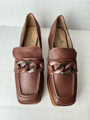 Naked Feet Mauve Platform Loafers with Chain Detail thumbnail 4