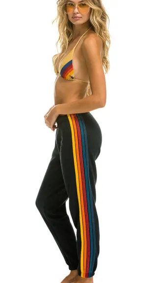 Aviator Nation 5 STRIPE SWEATPANTS - Charcoal thumbnail 1