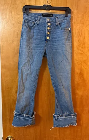 Veronica Beard Carolyn Baby Boot High Rise Jeans Blue Denim Button Fly Size 26/2 thumbnail 1