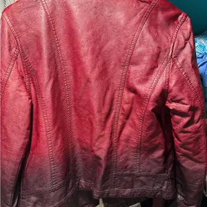 BKE Women's Burgundy Leather Jacket thumbnail 4