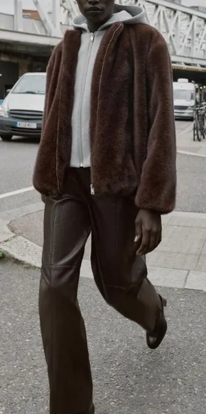 Zara fur bomber‎ jacket thumbnail 1