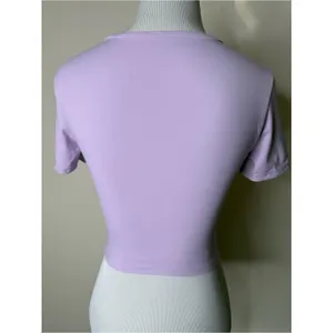 Halara Lavender Softly Zero Front Cut Out Cropped Tee NWOT XS thumbnail 5