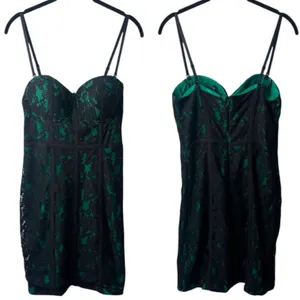 Guess Y2K Inspired Lace Overlay Green Bodycon Dress Party Special Occasion 10 thumbnail 2
