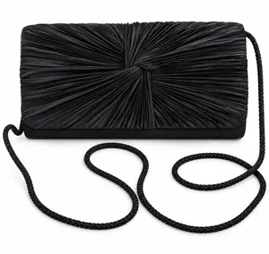 Black Pleated Knot Formal Bag thumbnail 1