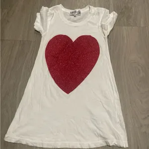 Wildfox White Tee with Glittery Red Heart thumbnail 1