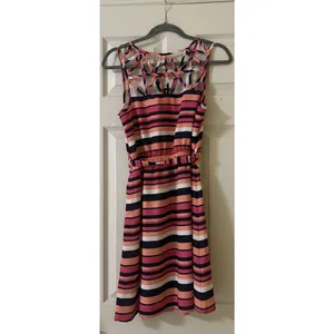 Skies Are Blue Womens Sz 8 Striped Sundress Sleeveless Colorful Boho Beach Dress thumbnail 3