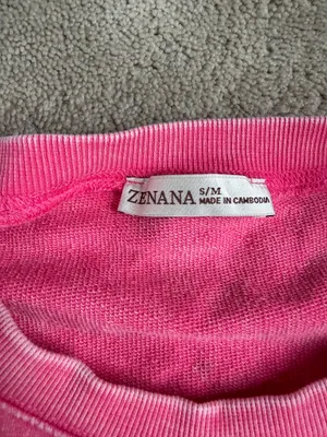 Zenana Pink Washed Oversized Sweatshirt – S/M thumbnail 3
