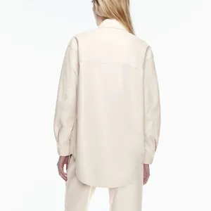 Aritzia Wilfred | Women's 2XS | The Ganna Vegan Leather Shirt Jacket in Birch thumbnail 4