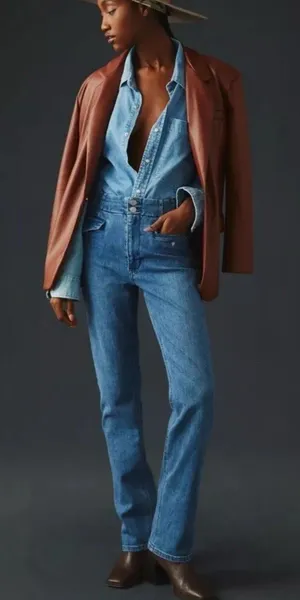 Women's Maeve by Anthropologie Bombshell Jeans Mid-Rise Denim 27 Straight Slim thumbnail 1