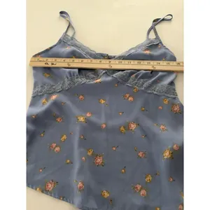 Forever 21 Y2K Babydoll Top Blue Foral Camisole Lace L Cottagecore Coquette Soft Dainty thumbnail 7