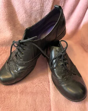 Hotter Somerset Black Leather Wingtip Brogue Oxford Shoes Womens 7.5 UK‎ 5.5 thumbnail 1