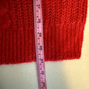 Abercrombie Fitch Red Cable Knit Sweater Women Medium Cozy Warm‎ Winter Holiday thumbnail 7