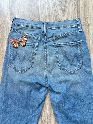 Mother Denim The Tripper Flare Jeans Embroidered Butterfly Wander Dust Y2K 28 thumbnail 11