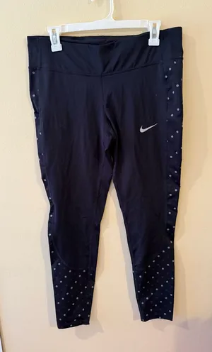 Nike Black Leggings with Silver Dot Accents thumbnail 1