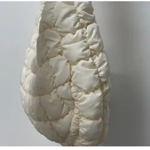 Ariana Grande Cream Quilted Hobo Bag thumbnail 9