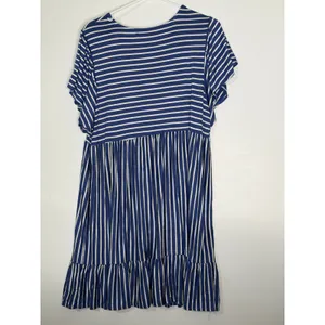 Jess Lee Blue White Striped Flutter Sleeve Dress XL thumbnail 2