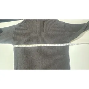 American Eagle Charcoal Grey Ribbed Turtleneck Sweater Dress Midi‎ Length Size M thumbnail 6