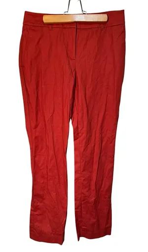 Ann Taylor Women's Size‎ 6 Skinny Dress Pant Burnt Red Orange Stretch Cotton thumbnail 1