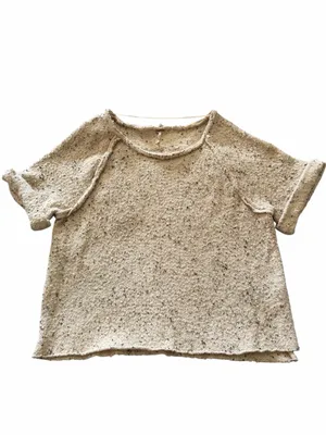 Free People Marsala Tweed Nun Wool Oversized Short Sleeved Sweater size Medium thumbnail 5