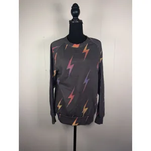 aviator nation lightning bolt sweatshirt all over print crew neck medium thumbnail 2