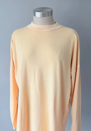 We The Free Peach Long Sleeve Top Women’s Large Oversized Raw Hem thumbnail 1