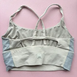 Vuori beige and gray sports bra thumbnail 2