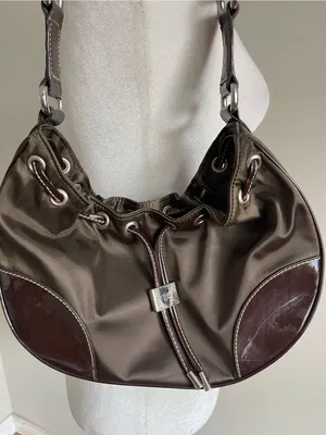 Chaps Brown Shoulder Hobo Bag with Dark Brown Accents thumbnail 2