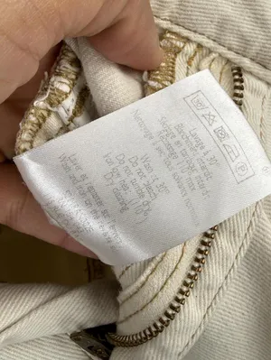 Sezane Francky Ecru Cream Peated Front Wide Band Trousers - Size - 29 thumbnail 4