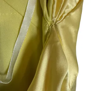 Mac Duggal Yellow Satin Twist Front Cut Out Slip Maxi Formal Gown Size 6 thumbnail 14