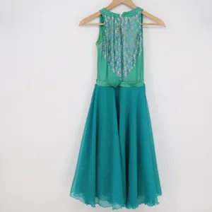 Revolution Dancewear Turquoise Green Lyrical Dance Costume Dress Rhinestone thumbnail 5