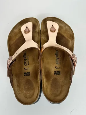 Birkenstock Papillio Gizeh Platform Rose Gold Leather Sandals Women’s 39 8-8.5 thumbnail 5