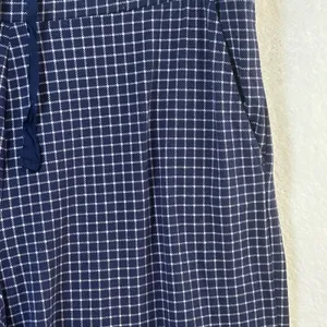Lands End Womens Navy Blue White‎ Grid Cropped Pajama Pants Large 14-16 Pockets thumbnail 4