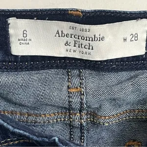 Abercrombie & Fitch Womens 6 W28‎ Dark Wash Straight Leg Stretch Jeans Blue thumbnail 7