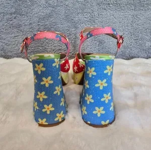 GB Ulti-Mate Floral Rainbow Rhinestone Ankle Strap Platform Sandals thumbnail 8